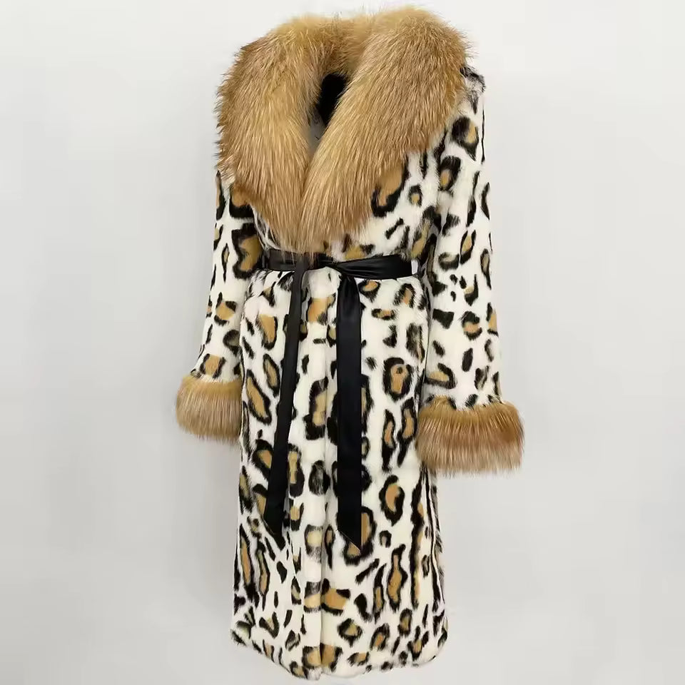 Luxury Winter Rabbit Fur Coat